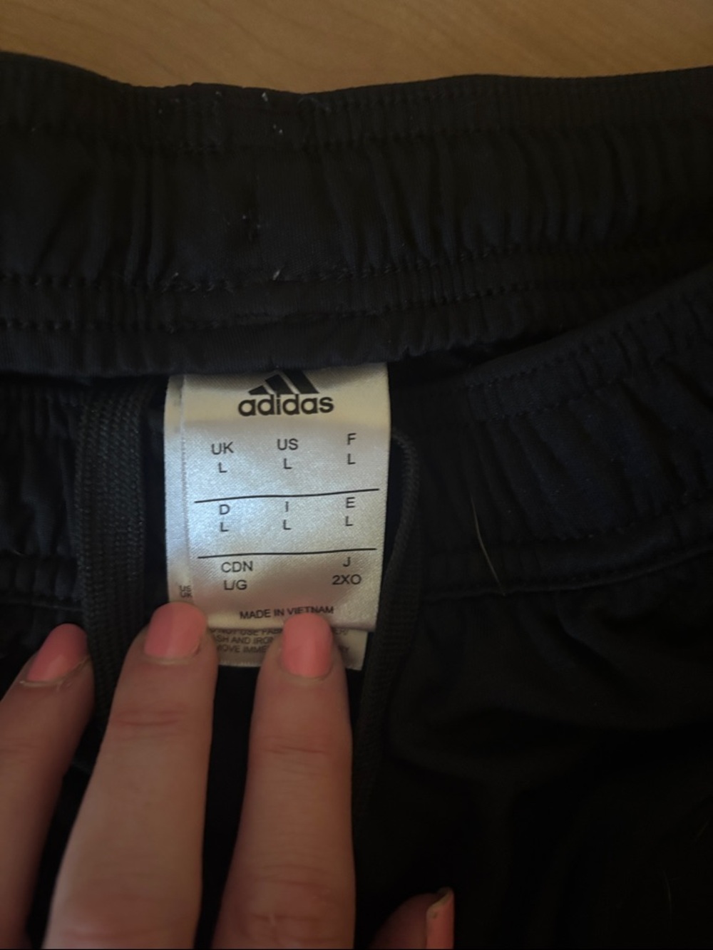 adidas Black Athletic Shorts with White Side Stripes - Picture 2 of 2